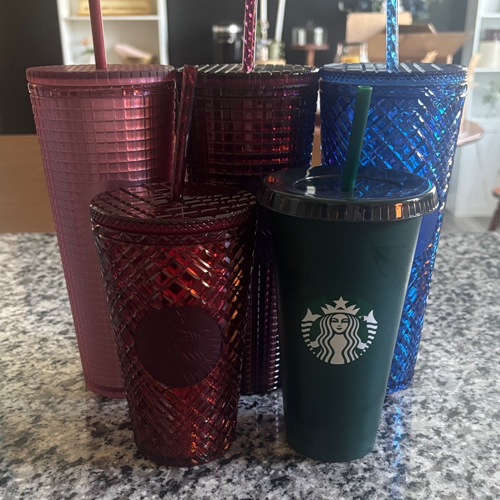 Starbucks Colorful Tumbler Set - Red, Blue, Green, Yellow - Picture 2 of 7